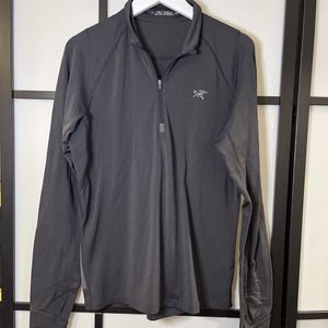 ARCTERYX LIGHT WEIGHT PULLOVER SHIRT 1/4 ZIP BODY WARMER SIZE MEDIUM GRAY